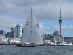 Prøveseiling i Auckland havn