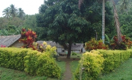 Husene i landsbyen i Banam bay