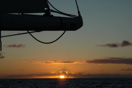 Solnedgang i det Tasmanske hav