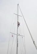 Hele masten ble også vasket av Joachim og Stian