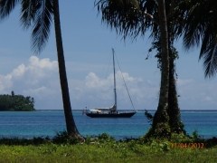 At anchor i Liapari, north of Gizo